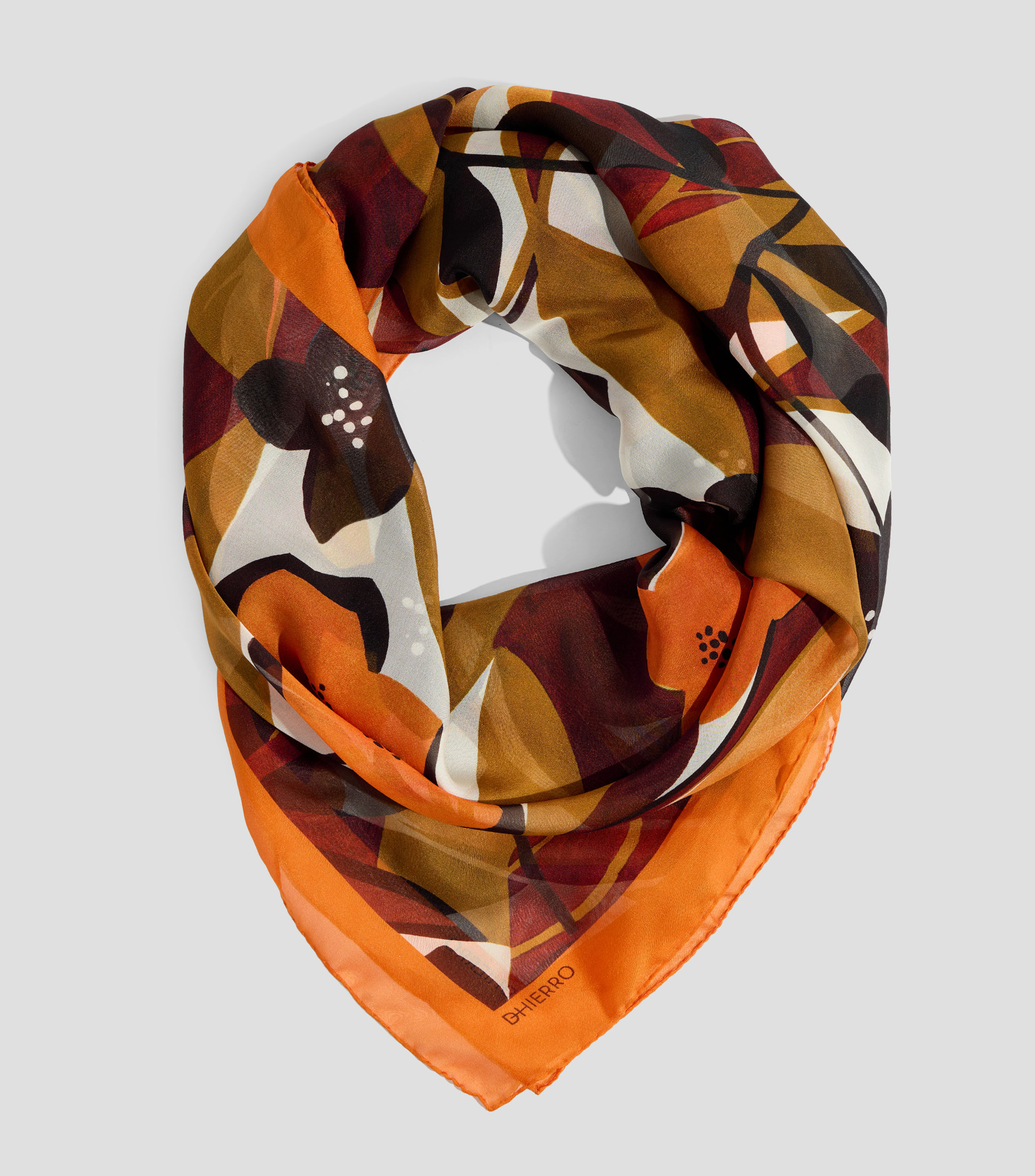 Foulard en seda multicolor estampado Mujer